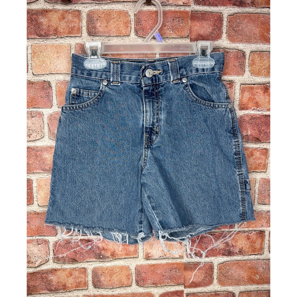 Faded Glory Vintage Carpenter Jean Shorts High Waisted RawHem Denim Womens 8R